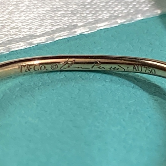 Tiffany & Co 18k Rose Gold Elsa Peretti Wave .06  Diamond Ring excellent - Picture 4 of 7